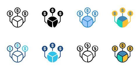 Portfolio icons set multiple style collection. Editable stroke 
