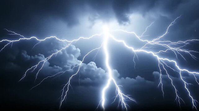 Realistic forked lightning strike 4K Videos