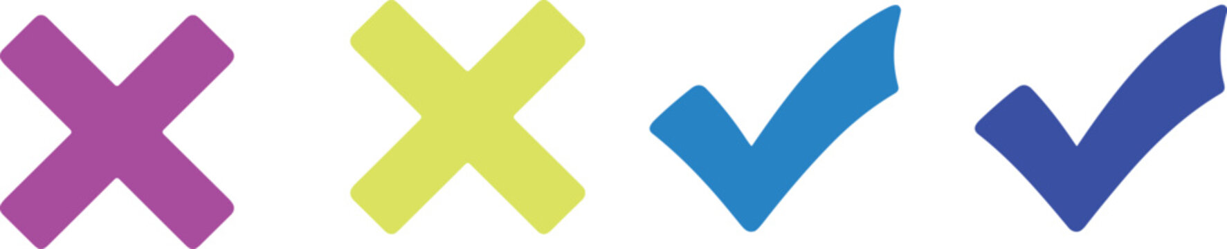 checkmark, cross, tick, wrong, correct, approval, reject, validation, symbol, icon, choice, decision, confirmation, option, interface, sign, vector, checklist, selection, indicator