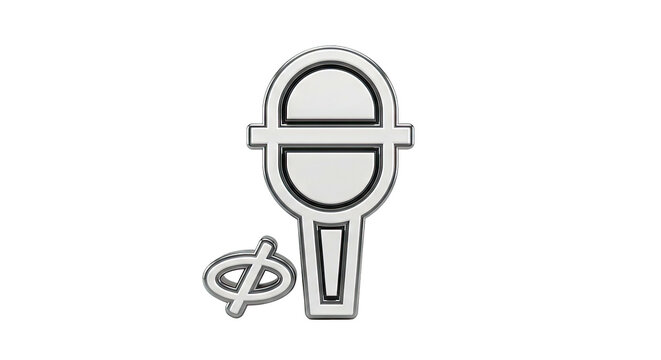 Silver Microphone and Phi Symbol Icon