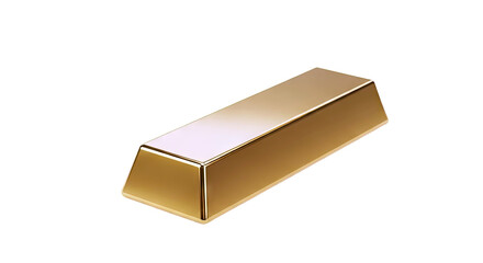 Shiny Gold Bar on White Background