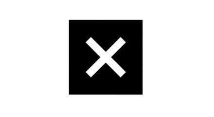 Obraz premium Black square with white cross symbol