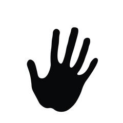 Obraz premium Human Hand Silhouette Illustration Isolated on Transparent Background