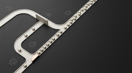 Fototapeta premium Logistics rerouting route board background with alternate path recovery flow and copy space for supply chain resilience dashboard report banner