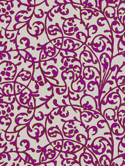 Elegant floral pattern with purple vines on beige background