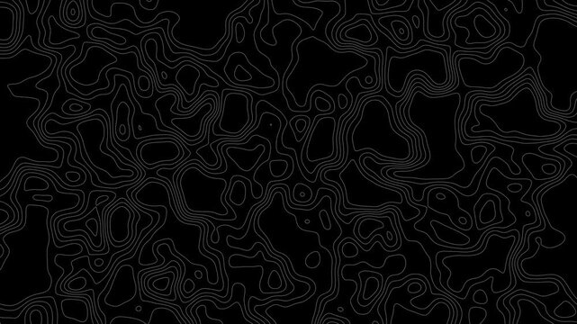 Abstract Topographic Map Lines Background | Black Contour Line Pattern