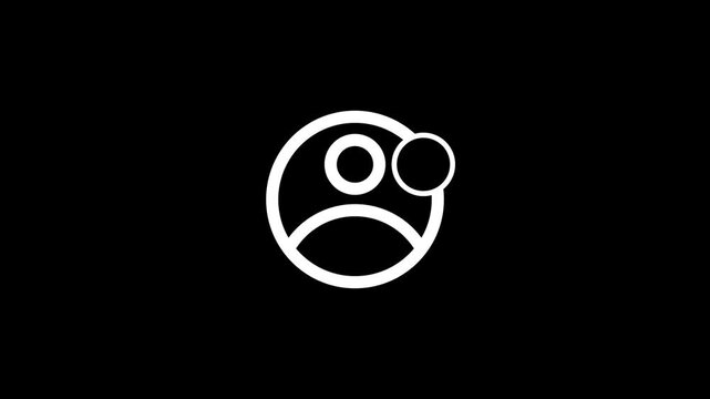 Simple white outline of a sad face emoji on a black background