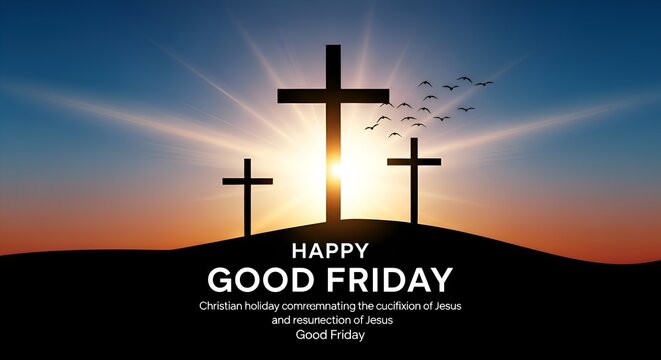 Good friday, easter sunday, holiday saturday, Maundy Thursday, holy thursday creative banner, poster, social media post, postcard, background, backdrop, template, greetings card, web banner design