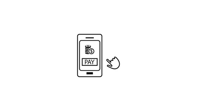 Online payment pay icon loop animation 
