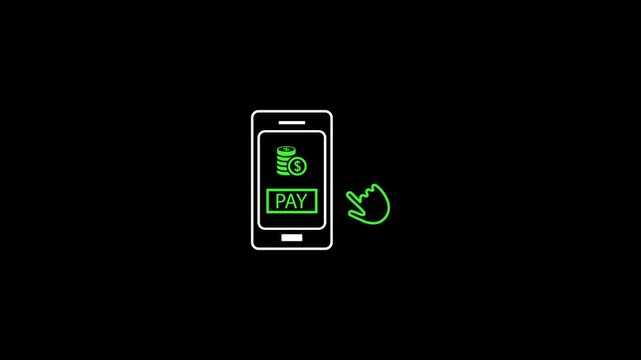 Online payment pay icon loop animation 