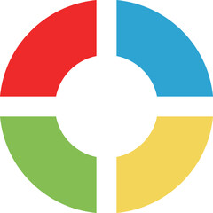 シンプルな4分割のインフォグラフィック