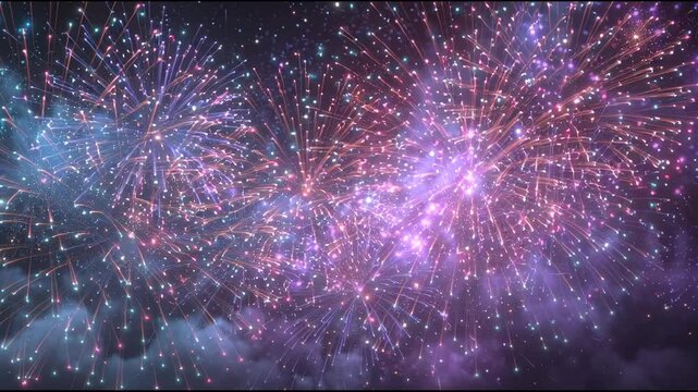 Festive Fireworks Display: An explosion of vibrant colors illuminates the night sky, creating a dazzling spectacle of celebration and wonder.