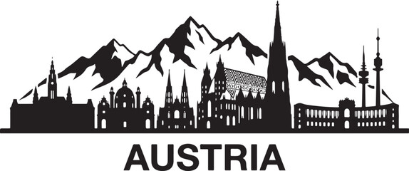Obraz premium Stunning Austrian cityscape with majestic mountains