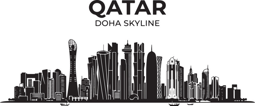 Modern Doha skyline with sleek skyscrapers in Qatar