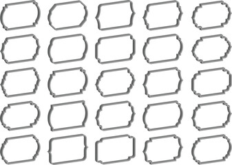 Obraz premium Set of luxury vintage frames black on white background. Collection of retro labels. Elegant Islamic frame shapes. Vector design Set.