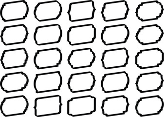 Set of decorative vintage frames for labels and signage. Retro classic border collection for tags, banners, or plaques. Minimalist flat vector illustration design element.