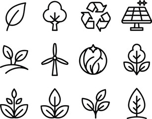 Set of 10 eco icons vector