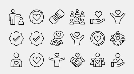 Fototapeta premium Set of 20 charity icons vector