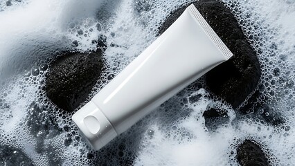 Studio Skincare tube mockup cosmetic product packaging template minimal beauty cream lotion container branding design clean realistic isolated background for skincare cosmetic spa marketing