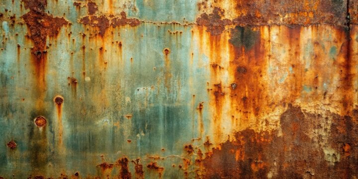 A Weathered Metal Surface with Rust and Patina A Detailed Texture Image
