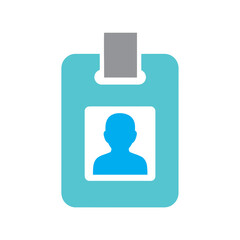 Fototapeta premium Blue ID Card with Person Silhouette.