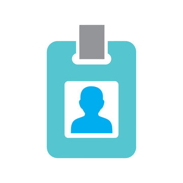 Blue ID Card with Person Silhouette.