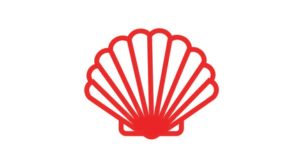 Red Seashell Icon on White Background © Duren