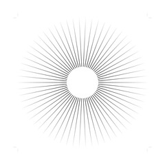 Obraz premium Radial circle lines. Circular lines template. Symbol of Sun star rays. Flat element isolated on a white background. Spokes with radiating stripes. Abstract illusion geometric shape.