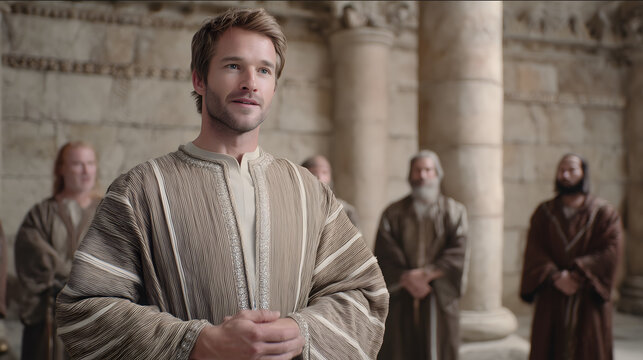 Daniel was appointed a high official in the Kingdom of Darius. Biblical Story Illustration Scene