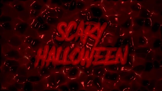Scary Halloween Text Reveal. Spooky Halloween Title Animation. Halloween Bloody Text Animation
