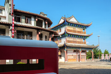 Pavilions in the rice noodle town, Mengzi, Yunnan, China.
