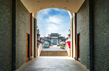Pavilions in the rice noodle town, Mengzi, Yunnan, China.