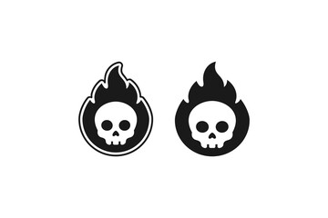 Obraz premium flammable hazard icon symbol skull