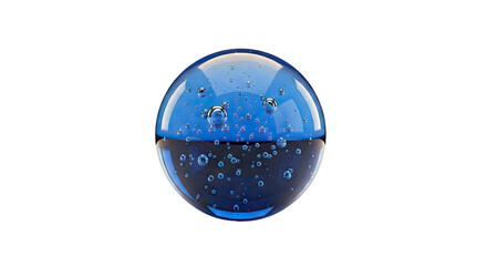 Blue glass sphere with bubbles