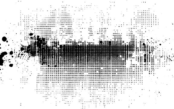 Grunge halftone black dost texture abstract overlay vector illustration