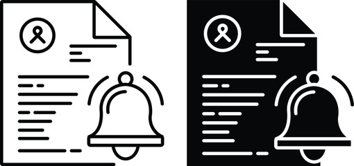 Document Notification Alert Icon Set