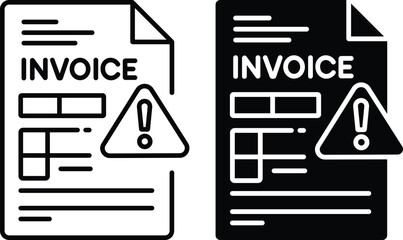 Invoice Warning Alert Icon Set