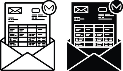 Invoice Email Billing Notification Icon Set