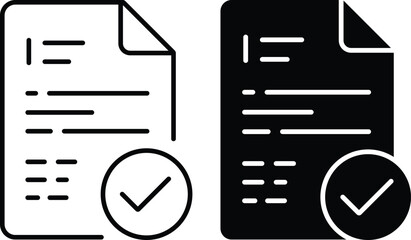 Approved Document Check Icon Set