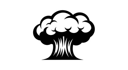 Explosion Cloud Icon Black and White © heru