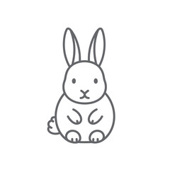 Fototapeta premium Cute Minimalist Rabbit Outline Illustration.
