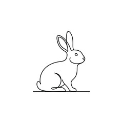 Fototapeta premium Minimalist continuous line art drawing of a rabbit.