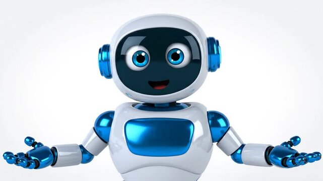 Friendly Robot Waving Hello - Cute AI Character for Technology and Future Concepts