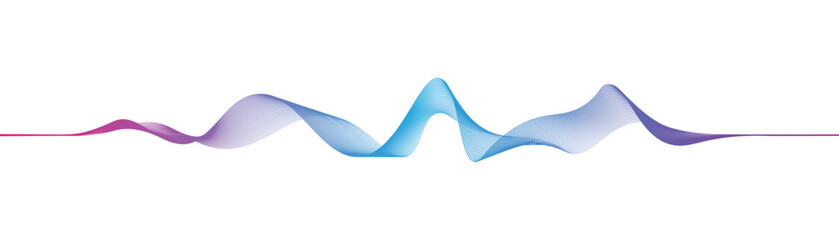 Abstract colorful flowing wave lines, Design element for technology, science, or modern concept. Transparent PNG and vector illustration