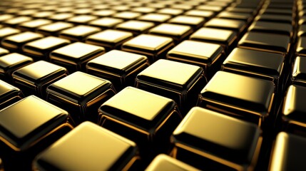 Fototapeta premium Intricate Gold Surface Pattern with Detailed Close-ups and High Contrast Reflecting Luxury and Wealth.