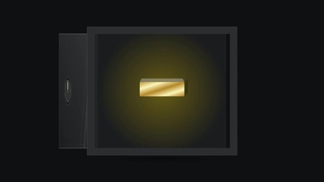 Gold Bar Animated Display with Abstract Light Effect