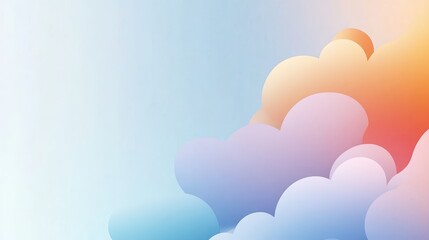 Soft Pastel Gradient Clouds Forming an Abstract Dreamy Sky Background