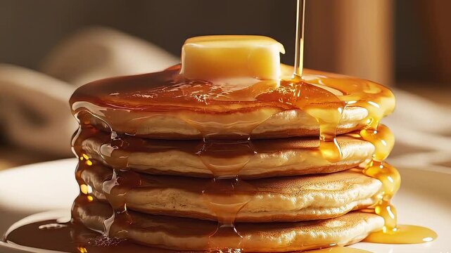 pancakes with melted honey