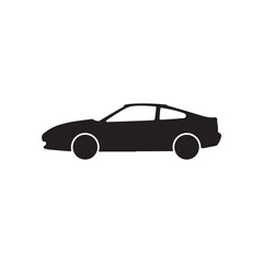 Fototapeta premium Side view of a black car silhouette with white outlines on a white background
