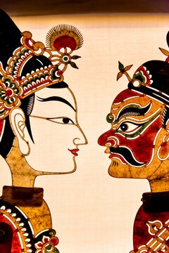traditional indonesian wayang kulit shadow puppet performance